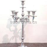 Silver Finish Aluminum Polish Five Arms Candelabra thumbnail-1