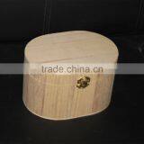2017 Wonderful Quality Special Oval Book Shape Decorative Customized Unfinished Wooden Box With Lock thumbnail-3