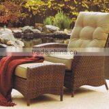 Leisure Garden Rattan Reliner Arm Chair With Ottoman Patio Furniture thumbnail-2