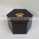Hexagon Wood Paw Print Pet Urns thumbnail-2
