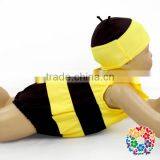 Toddler Children Lovely Bee 2Pcs Swimsuit Black And Yellow Stripe Kids Swimwear thumbnail-6