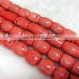Wholesale 16" 15-20mm Column Shape Red Natural Loose Coral Beads Strand thumbnail-1