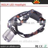 Boruit T6 960lm 3 Mode Head Lamp Led Rechargeable Camping Head Light Headlamp Headlight thumbnail-2