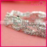 Silver Rhinestone Cup Chain Trim for Head Hoop WRC-233 thumbnail-2