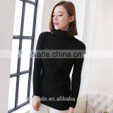 Slim Fit Soft Hand Feel Long Sleeve Knitted Pullover Wool High Neck Sweater for Women thumbnail-4