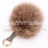CX-A-63 New Promotional Fox Fur Ball Fur Pom Keychain With Fur Pompom thumbnail-5