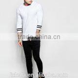 New Customize Summer White Varsity Sleeve 3/4 Sleeve Muscle T-shirt Men thumbnail-4