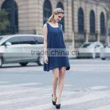 Breathable Ladies's Loose Style Dress for Summer Fashion Scoop Neck Dress Sleeveless Dress Casual Skirt thumbnail-2