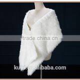 Best Deal New Fashion White Colour Trendy Bride Wedding Dress Faux Fur Shawl Wedding Shawl Streamer Gift thumbnail-4
