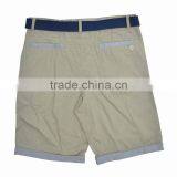 Mens Tan Khaki Waistband Belt Cargo Shorts thumbnail-2
