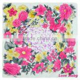 Wholesale Cheap Floral Jacquard Printing Bandanna Silk Scarf For Kids thumbnail-4
