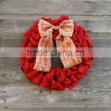 Custom Muticolor Burlap Christmas Wreath thumbnail-5