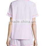 2017 Top Design Stripes Solid Wholesale Cotton Pajamas for Summer thumbnail-2