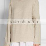 Crew Neck Oversized Sweater Designs for Women With Embroidery Detail on the Neck thumbnail-2