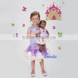Girl and 18" Doll Lavender Cream Pettiskirt Sofia the First Costume Party Dress thumbnail-1