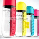 600ml Pillbox Bottle Healthy Pill Vitamin Organizer Box 2-IN-1 PILLBOX WATER BOTTLE thumbnail-1