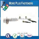 Taiwan #12-14 x 1-1/4" Hex Unslotted HWH Epoxy #3 410 Stainless Steel Bonded Sealing Washer Tek Self-Drilling Screw thumbnail-5