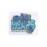 3.0inch w and three colors embroidery digitizing logo on polyester / spandex