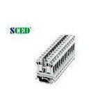 10.2mm Rail-Mounted Terminal Blocks , AWG 24 - 6 600V 65A Barrier Terminal Block