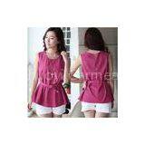 Chiffon Sleeveless O-Neck Womens Casual Clothing Outfits For Fashion Ladies thumbnail-1