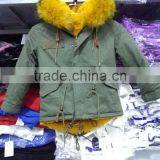 Parka Kids Wear 2015 Coat Jackets For Children Clothing Factory Girls' Faux Fur-Lined Army Coat Kid Clothes Fur Coat thumbnail-5