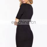 Latest Fashion Women Sheath Dress Pattern Short Sleeve Sexy Plunge Neck Wrap Tight Mini Dress thumbnail-3