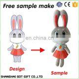 Girl's Lovely Cute Plush Doll Toy Stuffed Animal Rabbit Pillow Quality Bolster thumbnail-2