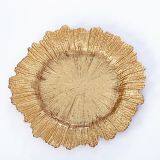 Elegant Gold Dinner Charger Plates Factory Wholesale 13inch Glass Plates for Decoration or Wedding thumbnail-2