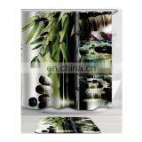 Newest Hookless 3d Printing Bathroom Shower Curtain Bath Mat Set thumbnail-2