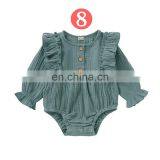 Infant Linen Cotton Newborn Baby Girl Romper Bodysuit Ruffle Bowknot One-Piece Jumpsuit Outfit Clothes Summer thumbnail-6