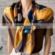 Wholesale Spring and Summer New Artificial Silk Female Scarf 90cm Satin Square Silk Scarf Sunscreen Beach Towel thumbnail-4