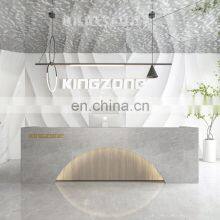 Commercial Office Furniture Factory Direct Luxury White Counter Front Desk Reception Table For Beauty Salon thumbnail-4