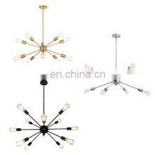 Modern Black Ceiling Light Rustic Chandelier for Bedroom Kitchen Sputnik Chandelier