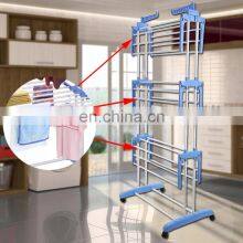 Wing-shaped Shelf Balcony Free Perforation Drying Rack Three-layer Towel Rack Floor-to-ceiling Indoor and Outdoor Clothes Rail thumbnail-3