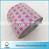 Decorative Plastic Rhinestone Mesh Trimming With Flower for Garment/ornament