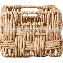 Hot Sale Metal Wicker Basket Water Hyacinth Storage Basket Set Of 2 Wholesale High Quality Vietnam Cheap thumbnail-3