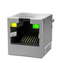 H1152E01A 100M Ethernet Filter 1X1 Port 180 UP Vertical Magjack RJ45 Female Connector 8p8c Cat5 Modular Jack/Socket thumbnail-1