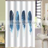Waterproof Polyester Bright Color Printed Shower Curtain for Hotel Family, Flower Printed Bathroom Curtain thumbnail-5