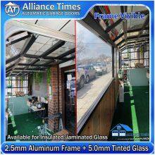 Aluminum Frame Clear Tempered Glass Panels Sectional Garage Doors thumbnail-3