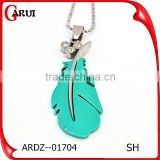 Custom Made Charms Wholesale Silver Feather Charm Pendants