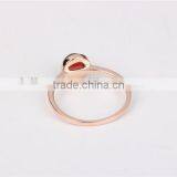 9K Rose Gold Plating Ring Adjustable Wedding Rings For Women With Rhodolite thumbnail-4