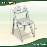 China gloss white very slim cut space saving design dining chair for dining room