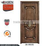 Single Swing Walnut Main Door Wood Carving Design thumbnail-2