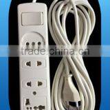 YK1003 hot sale eu style 4 way extension socket with switch for russia(2m,4m,6.5m)