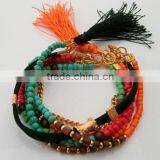 Tribal Bracelet ,Tassel Bracelet ,Beaded Bracelet ,Boho Bracelet ,Gypsy Bracelet Women's Accessory , Summer Bracelet thumbnail-3