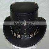 Top Hat, Steampunk, Goth, Grunge, Genuine Leather thumbnail-2