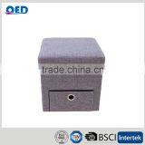Economical Folding Storage Ottoman With Drawer