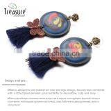 Valentine Exotic Blue Tassel Painted Roud Drop Earingfor Women With New Design thumbnail-5