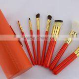 Red Cylinder Holder 7 Pcs Animal Hair Makeup Brush Set