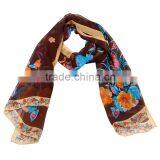 2015 Fashionable Hot Sale Butterfly and Flower Printing Chiffon Scarf for Whole Sale and thumbnail-1